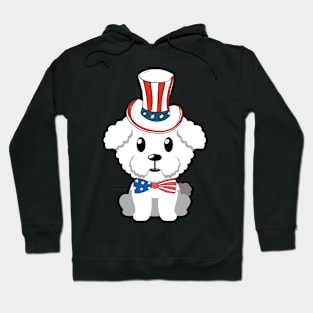 Funny furry dog is wearing uncle sam hat Hoodie